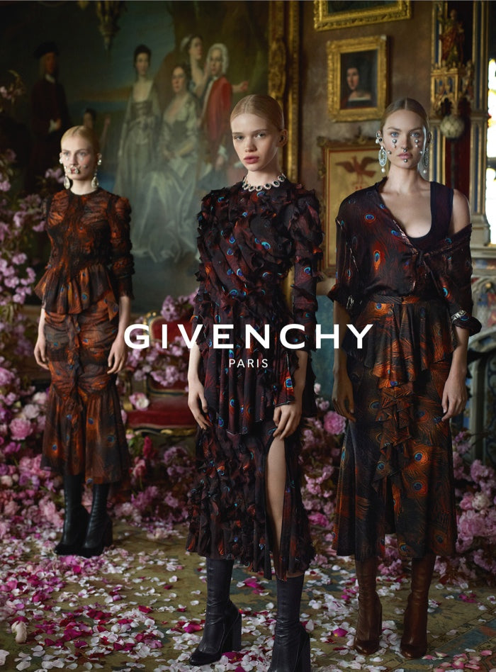 GIVENCHY SET RUNWAY BLUSA E GONNA IN SETA F/W 2015