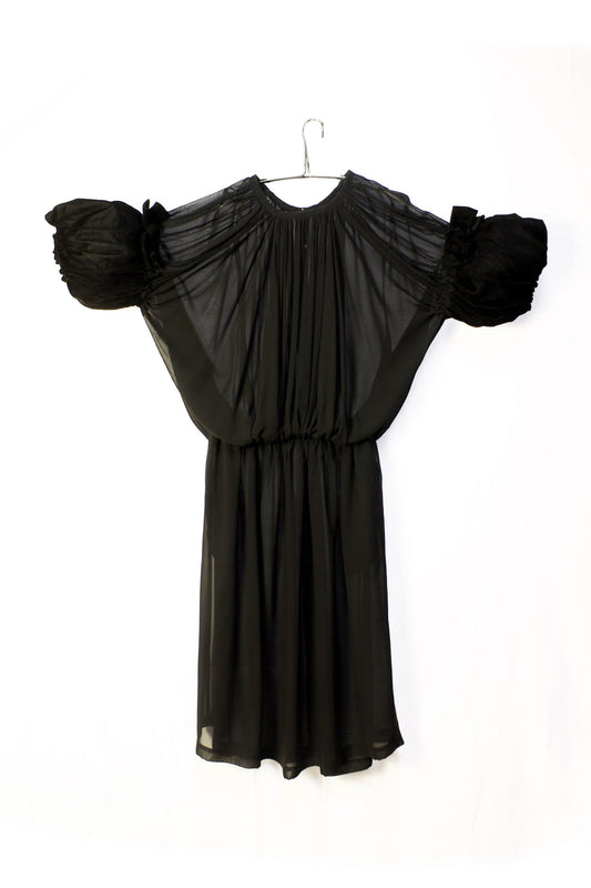 COMME COMME DES GARCONS MAXI ABITO TRASPARENTE CON FIOCCHI S/S 2022