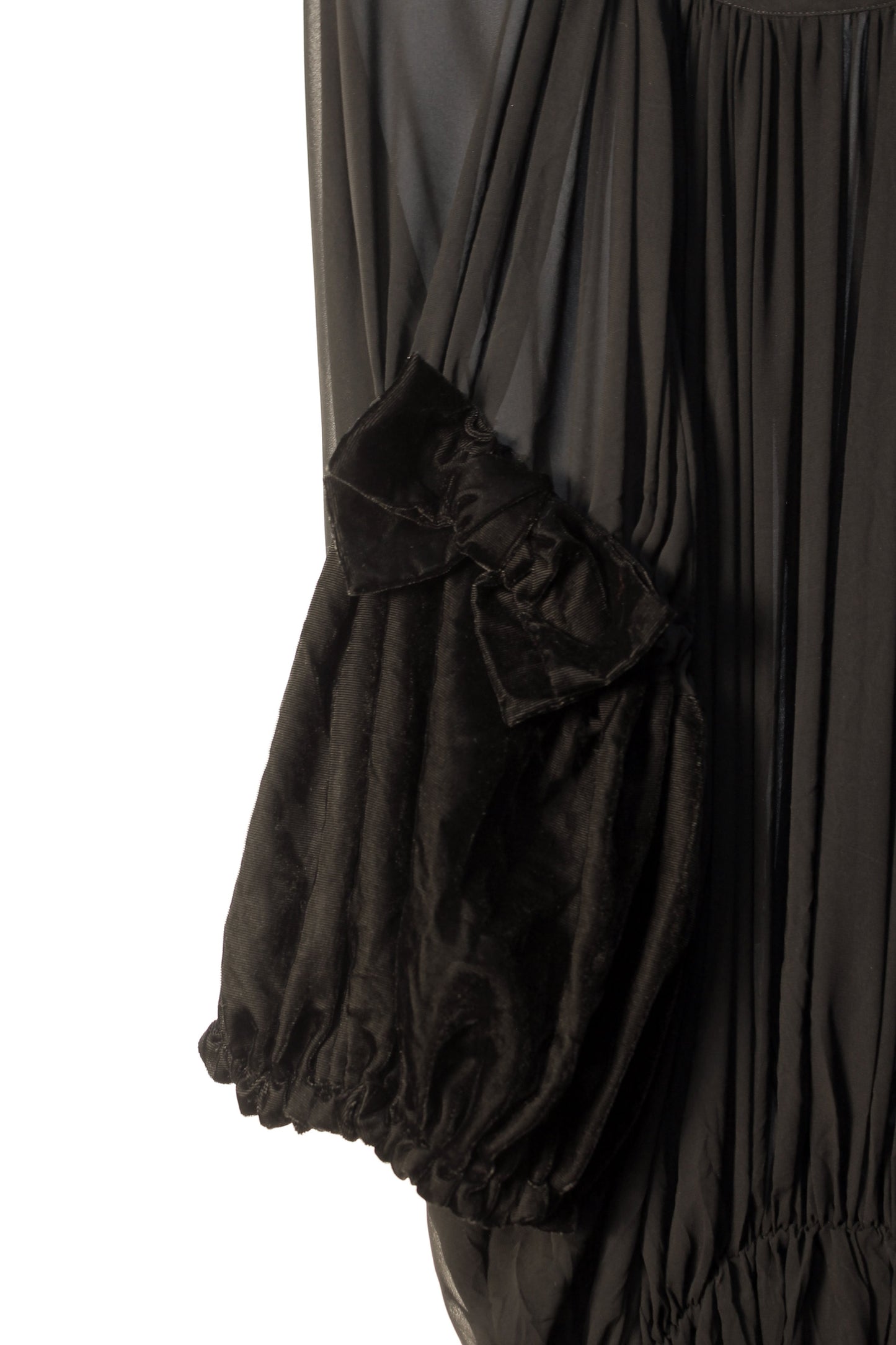 COMME COMME DES GARCONS MAXI ABITO TRASPARENTE CON FIOCCHI S/S 2022