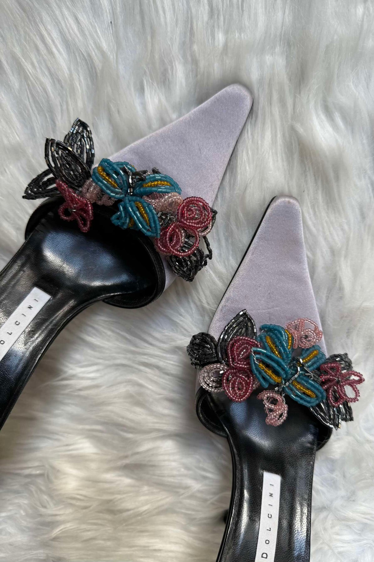 DIEGO DOLCINI VINTAGE Y2K SILK SATIN MULES