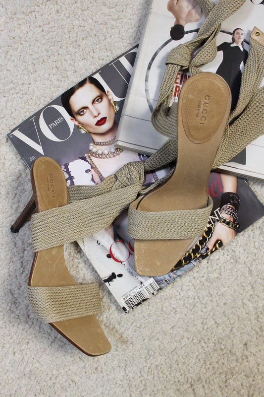GUCCI BY TOM FORD ARCHIVE ANKLE WRAP SANDALS