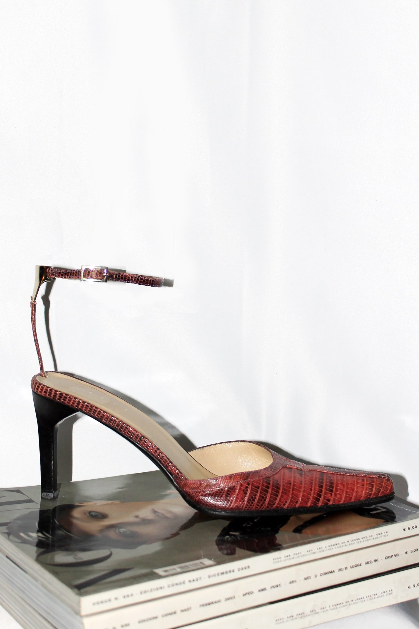 GUCCI VINTAGE MULE CON CINTURINO ALLA CAVIGLIA ANNI 2000S