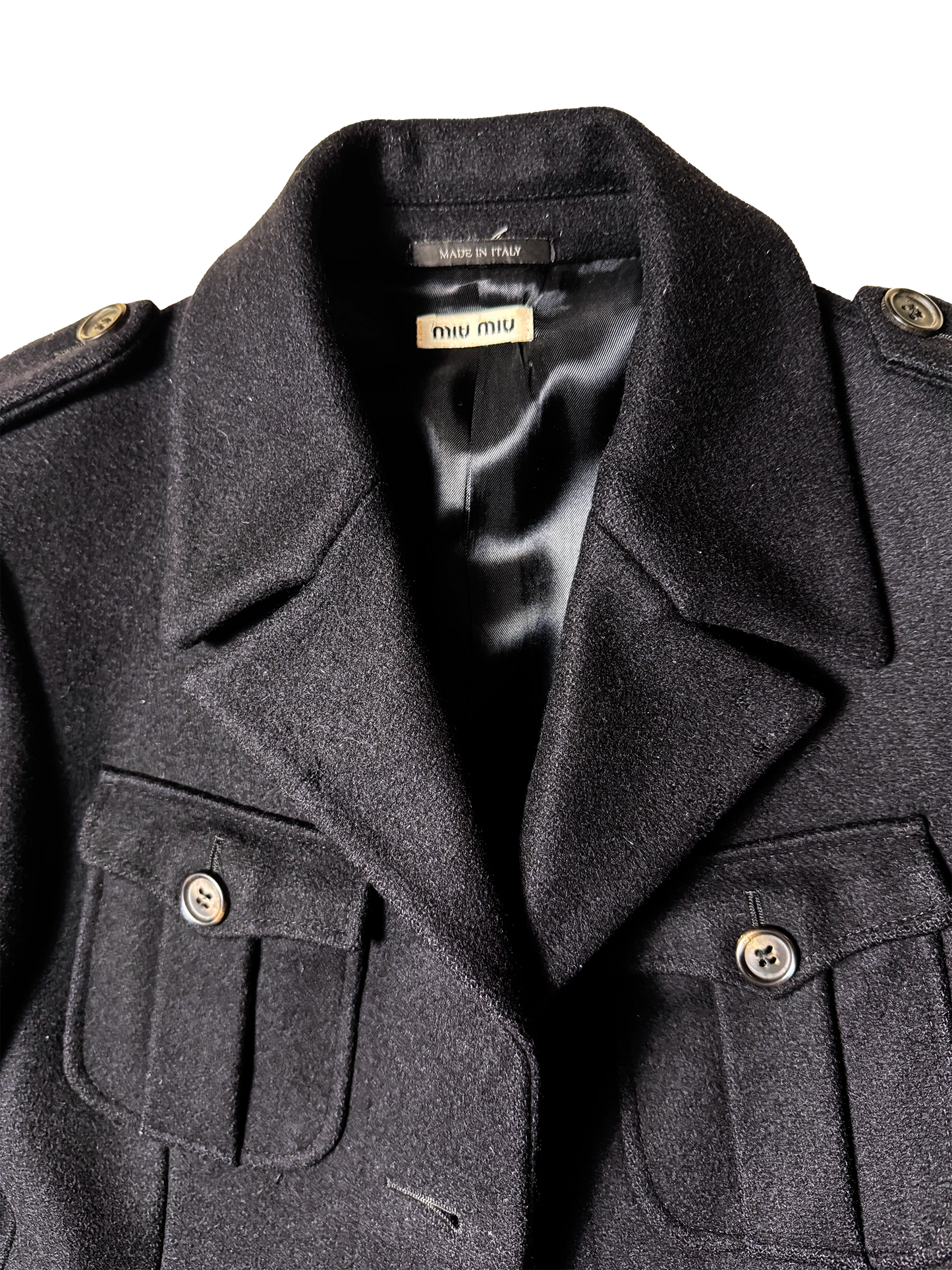 MIU MIU CAPPOTTO MILITARE IN LANA F/W 2006