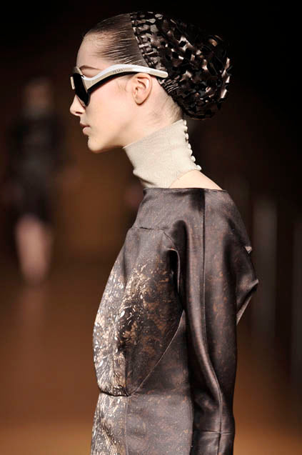 PRADA SILK SLIP DRESS WITH LACE PRINT F/W 2008