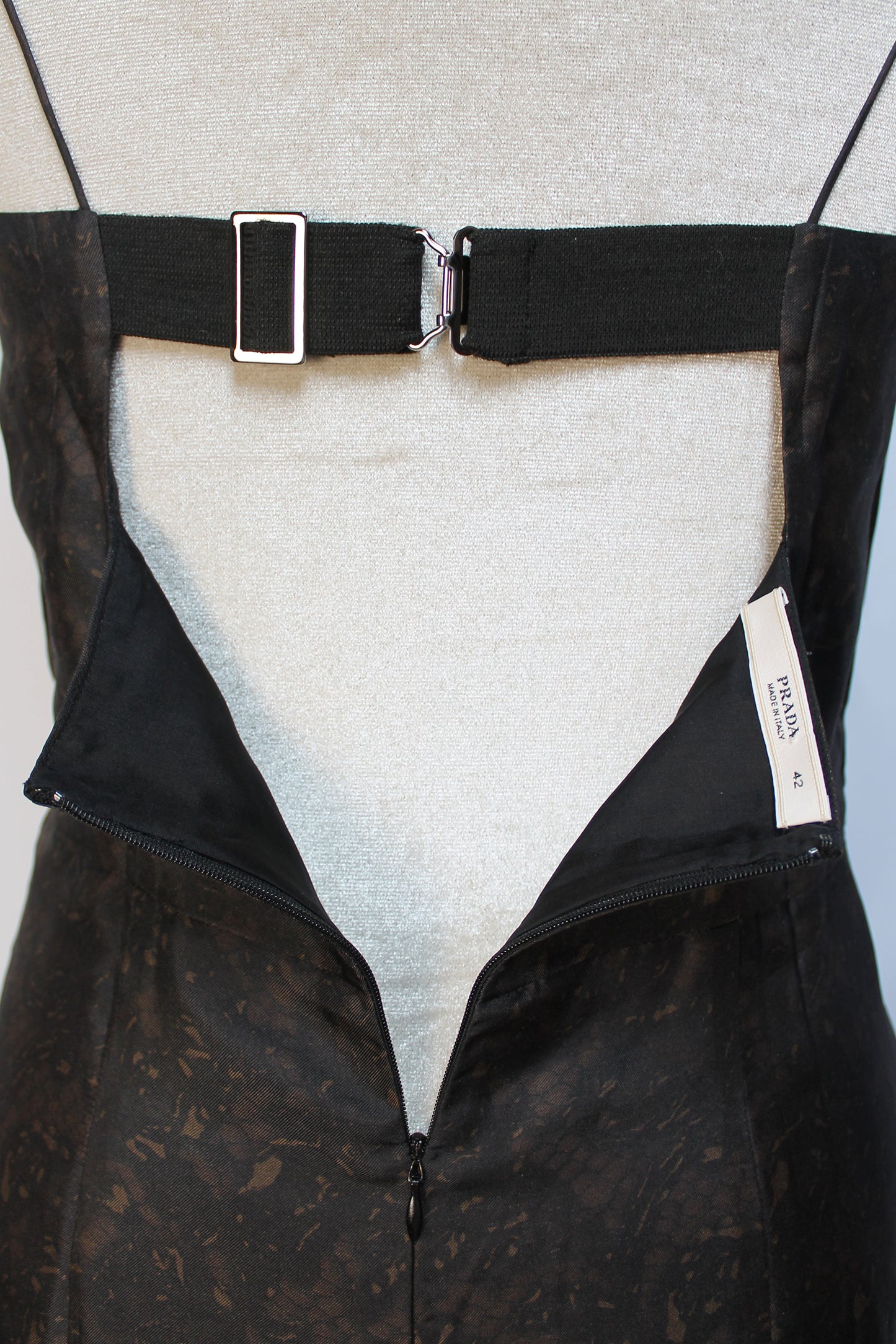 PRADA SILK SLIP DRESS WITH LACE PRINT F/W 2008