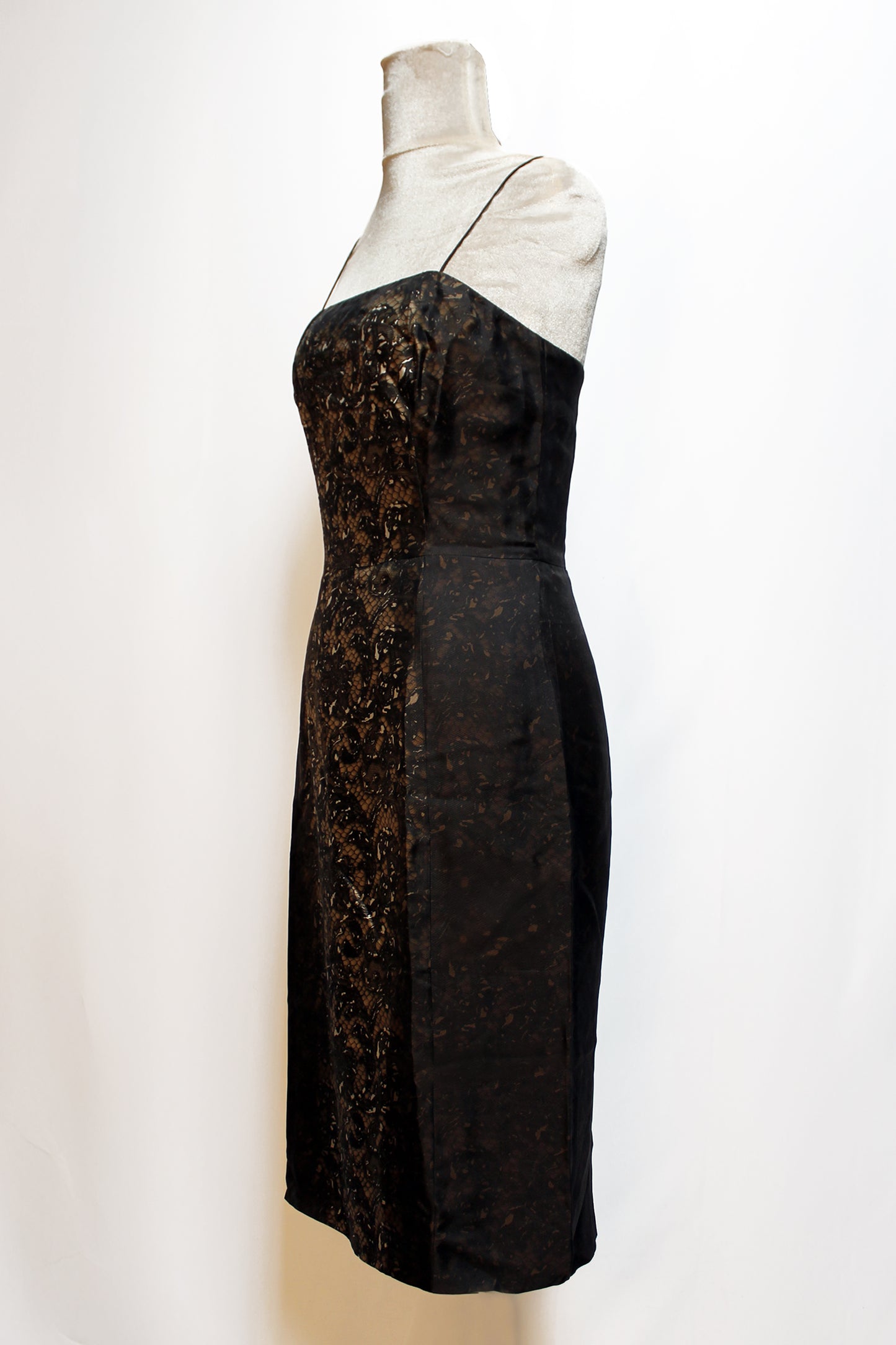 PRADA SILK SLIP DRESS WITH LACE PRINT F/W 2008