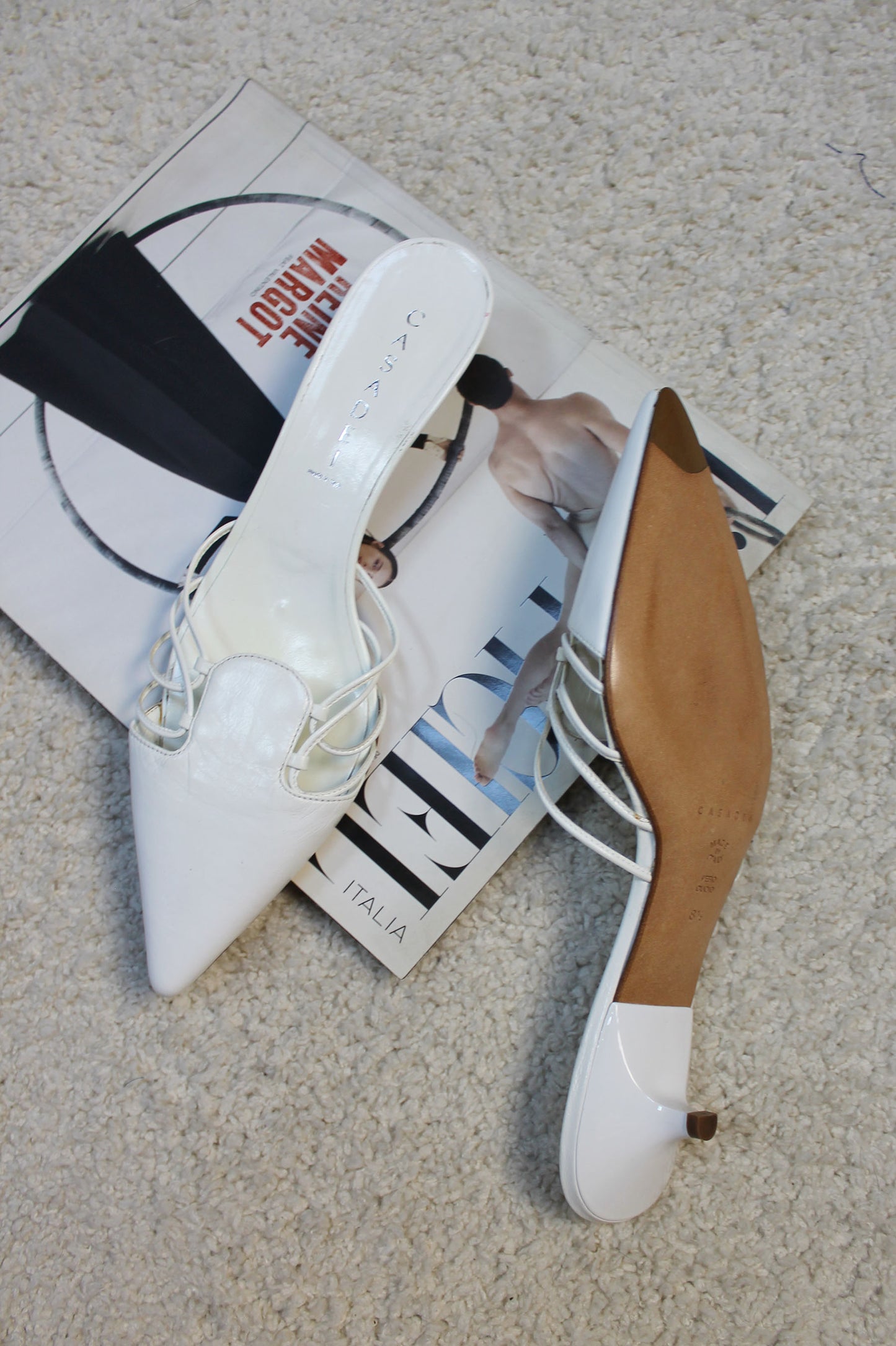 CASADEI VINTAGE 2000S MULES WITH KITTEN HEEL - 38.5