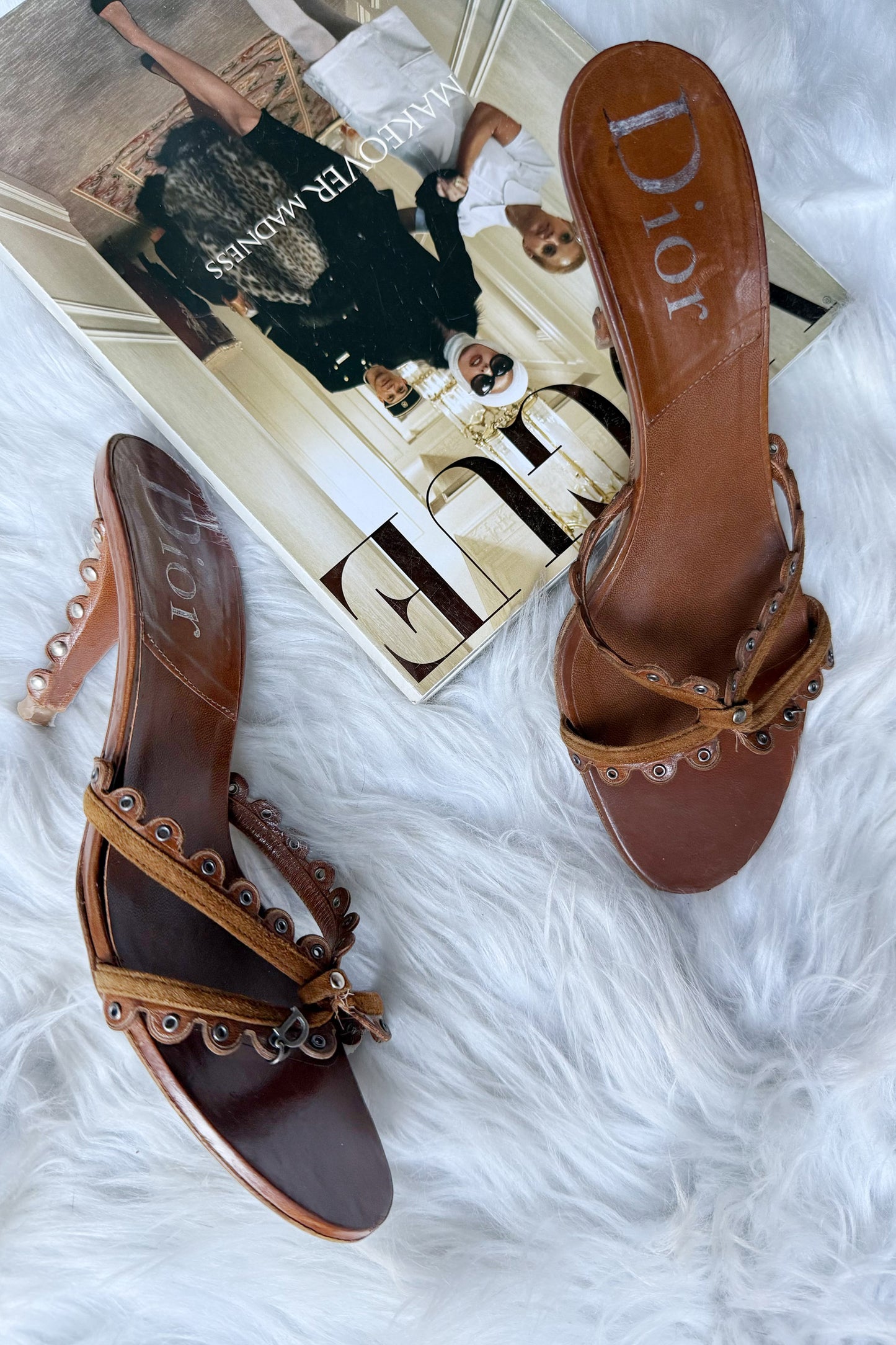 DIOR BY JOHN GALLIANO SANDALI VINTAGE Y2K CON CHARM  - 38