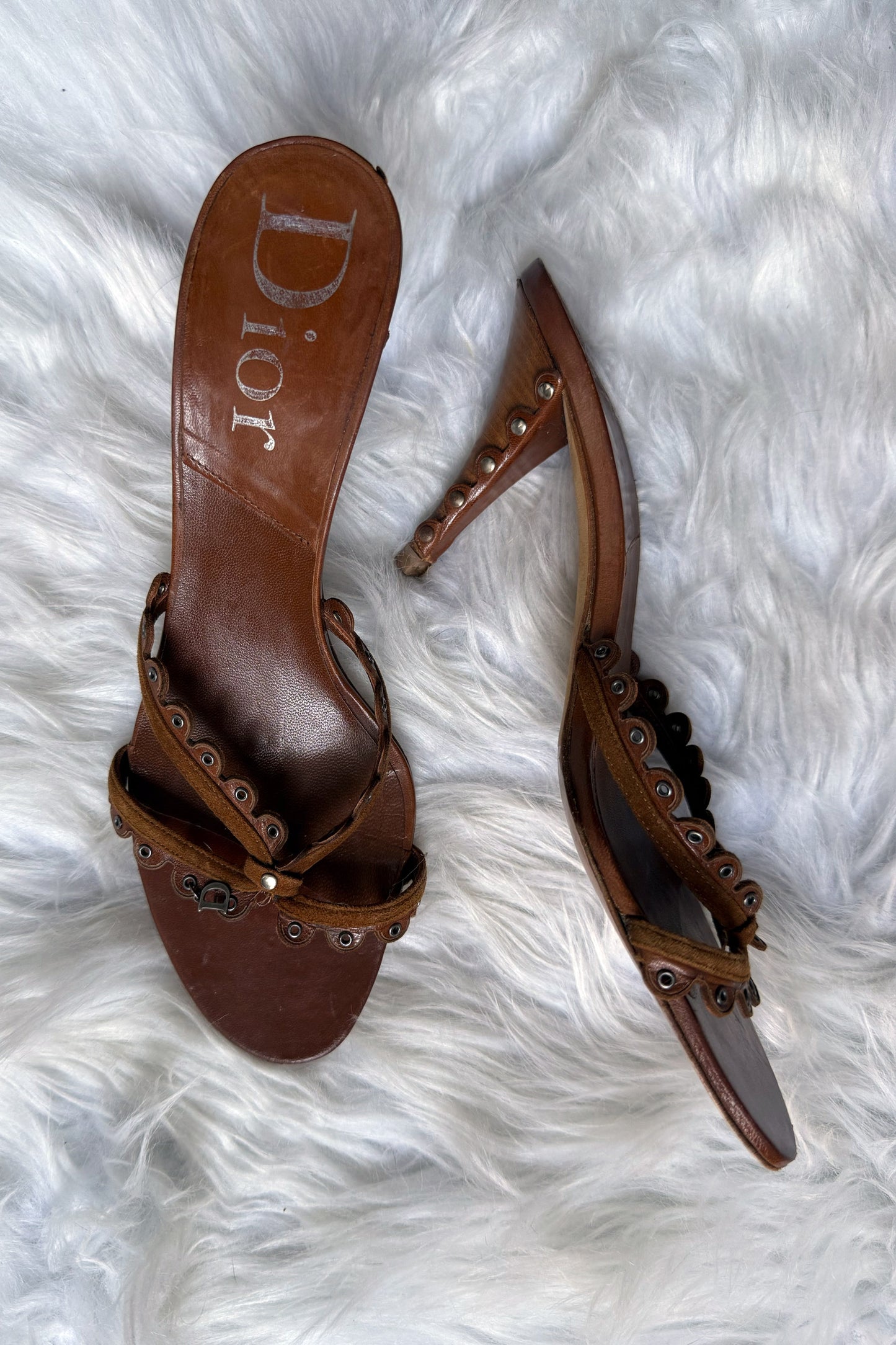 DIOR BY JOHN GALLIANO SANDALI VINTAGE Y2K CON CHARM  - 38