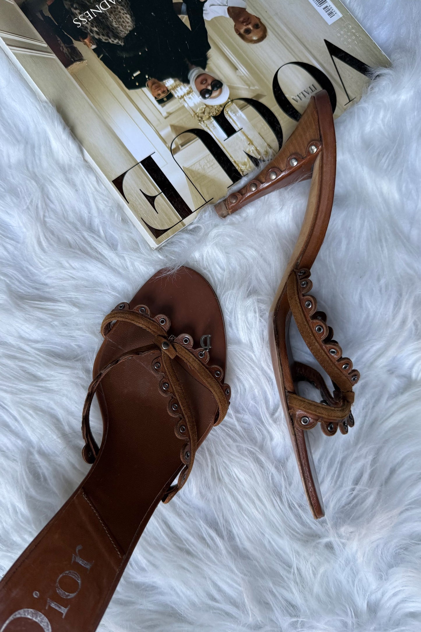DIOR BY JOHN GALLIANO SANDALI VINTAGE Y2K CON CHARM  - 38