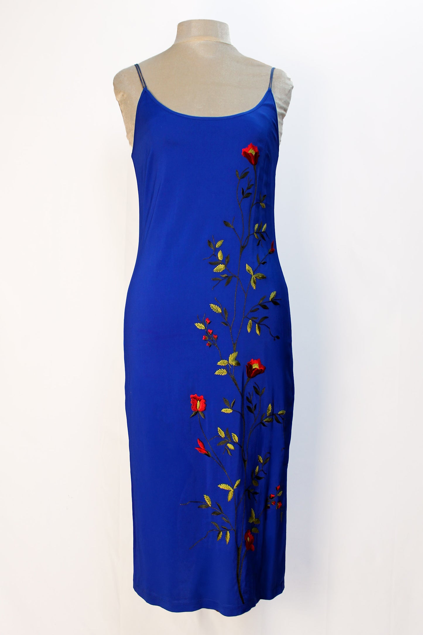 D&G VINTAGE 2000S SLIP DRESS WITH FLORAL EMBROIDERY