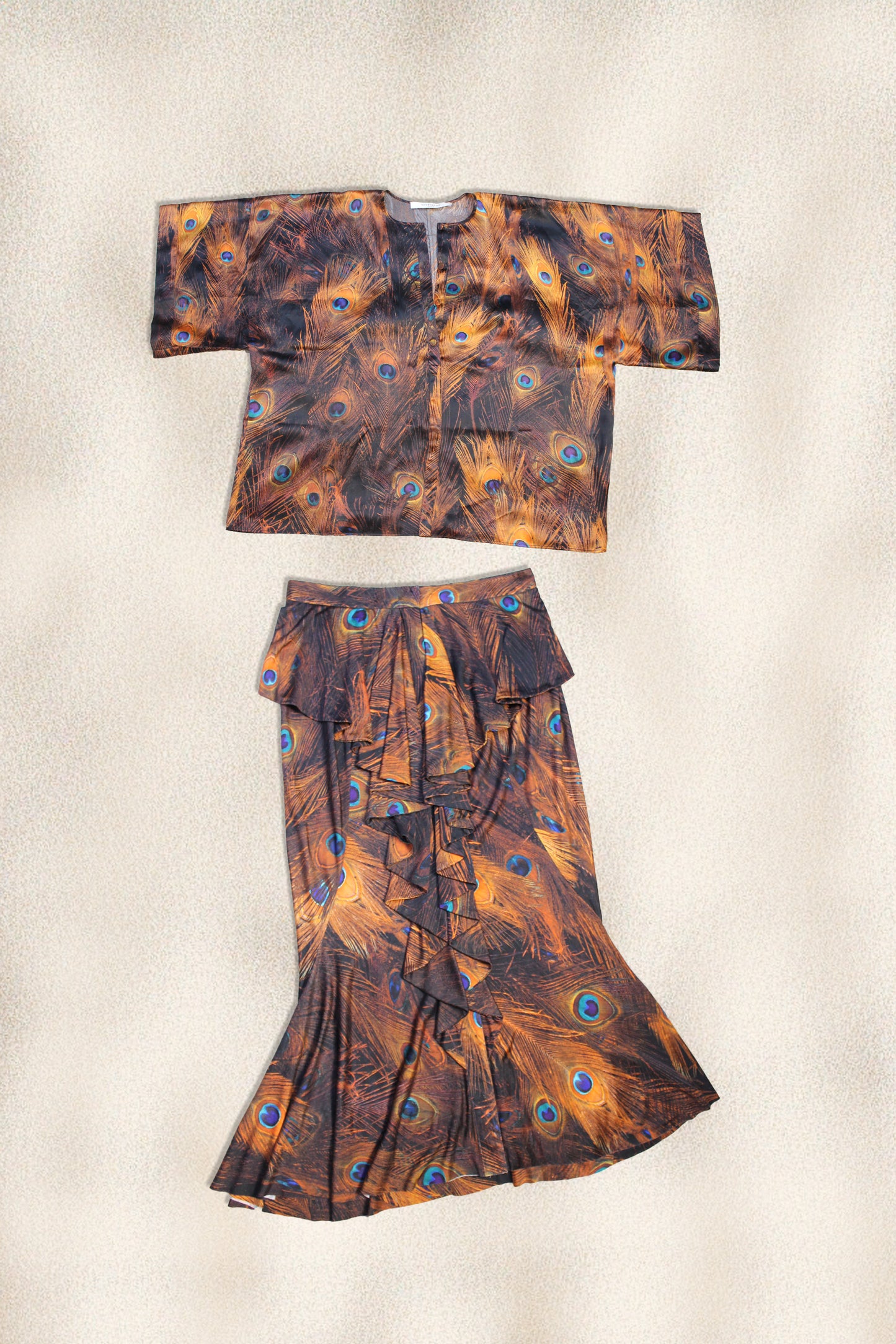 GIVENCHY SET RUNWAY BLUSA E GONNA IN SETA F/W 2015