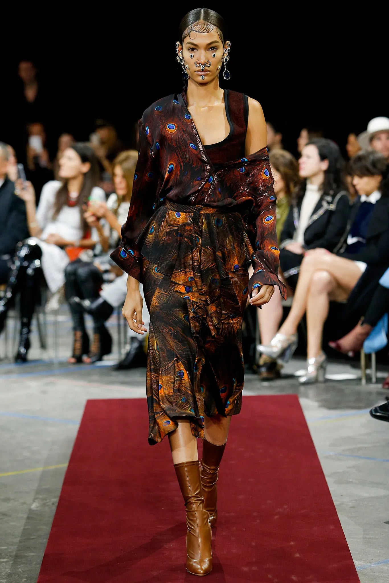 GIVENCHY SET RUNWAY BLUSA E GONNA IN SETA F/W 2015
