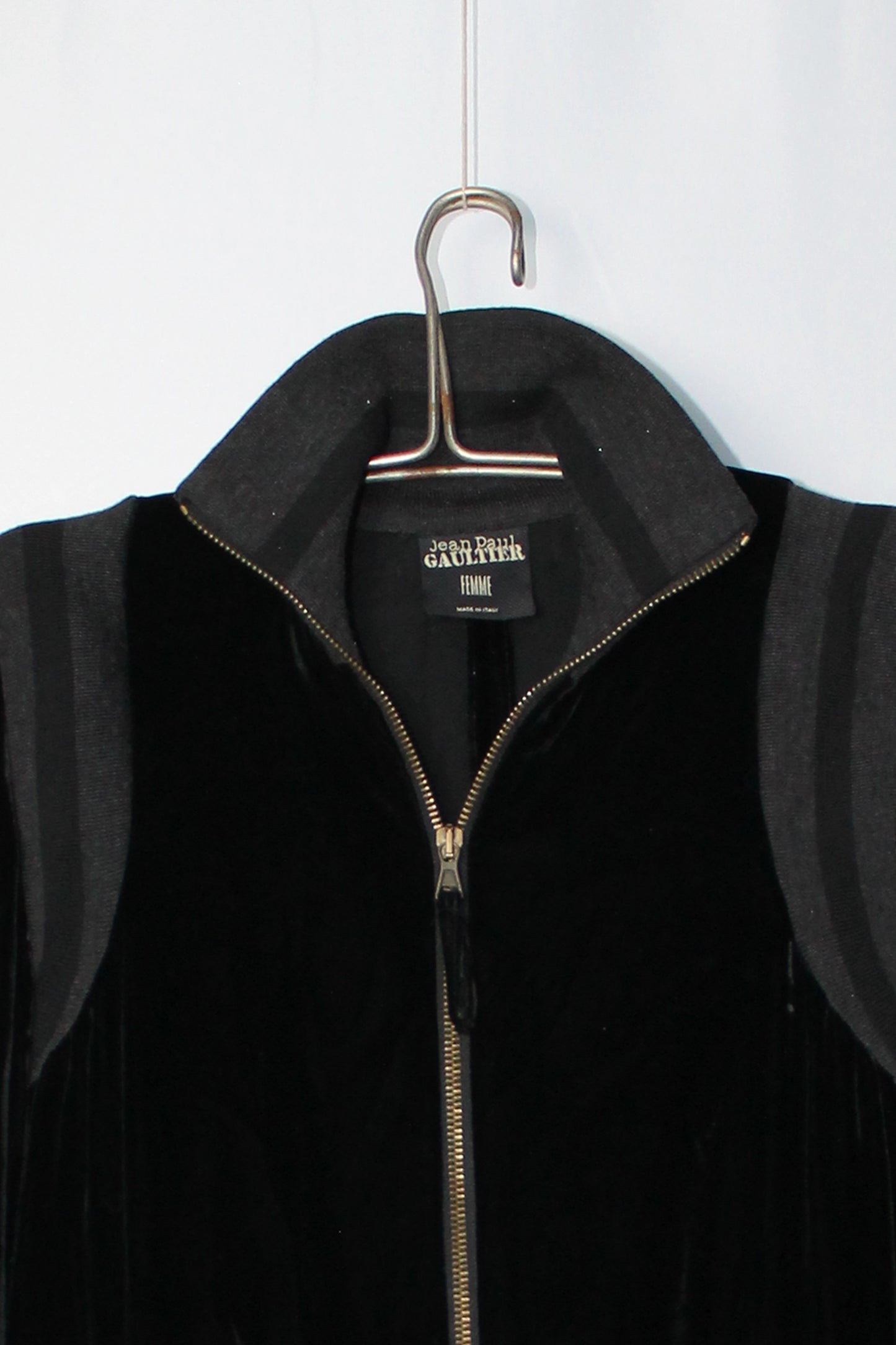 JEAN PAUL GAULTIER FELPA A PEPLO IN VELLUTO VINTAGE F/W 2003