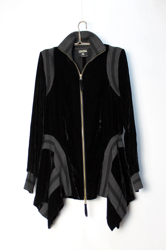 JEAN PAUL GAULTIER FELPA A PEPLO IN VELLUTO VINTAGE F/W 2003