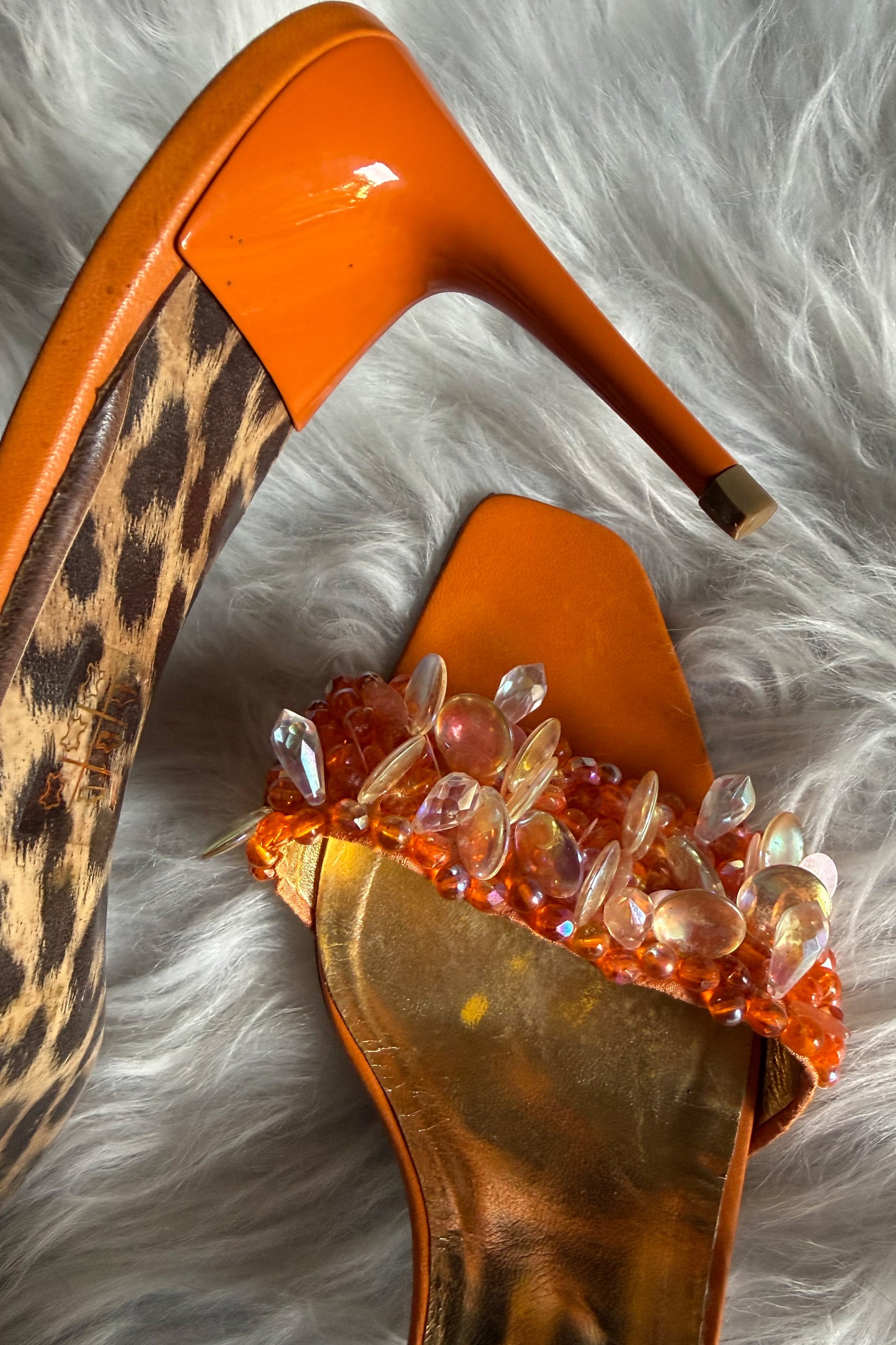 VINTAGE BEADED SANDALS - 40